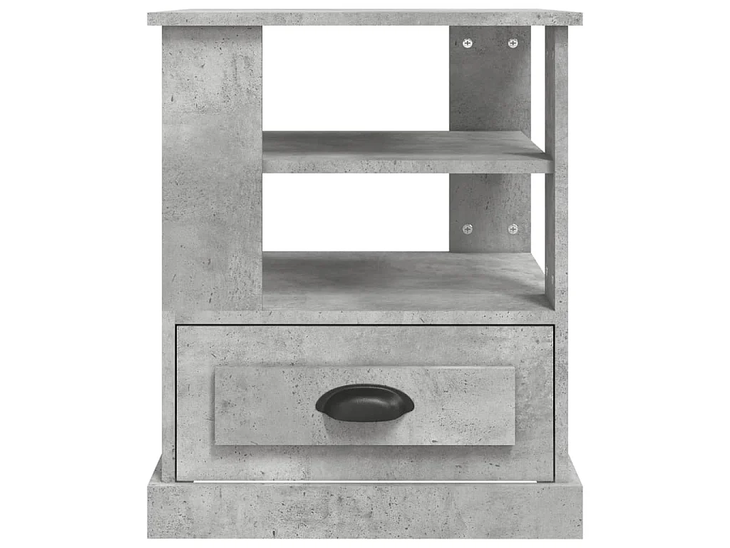 Mesa auxiliar madera contrachapada gris hormigón 50x50x60 cm