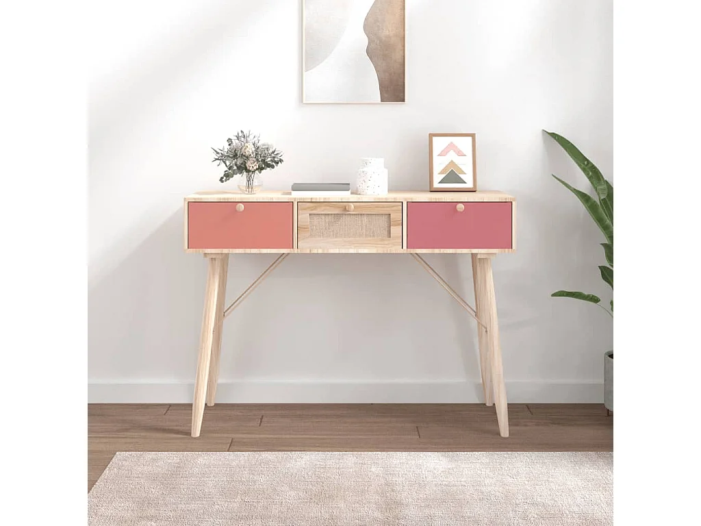Table console avec tiroirs 105x30x75 cm bois d'ingénierie