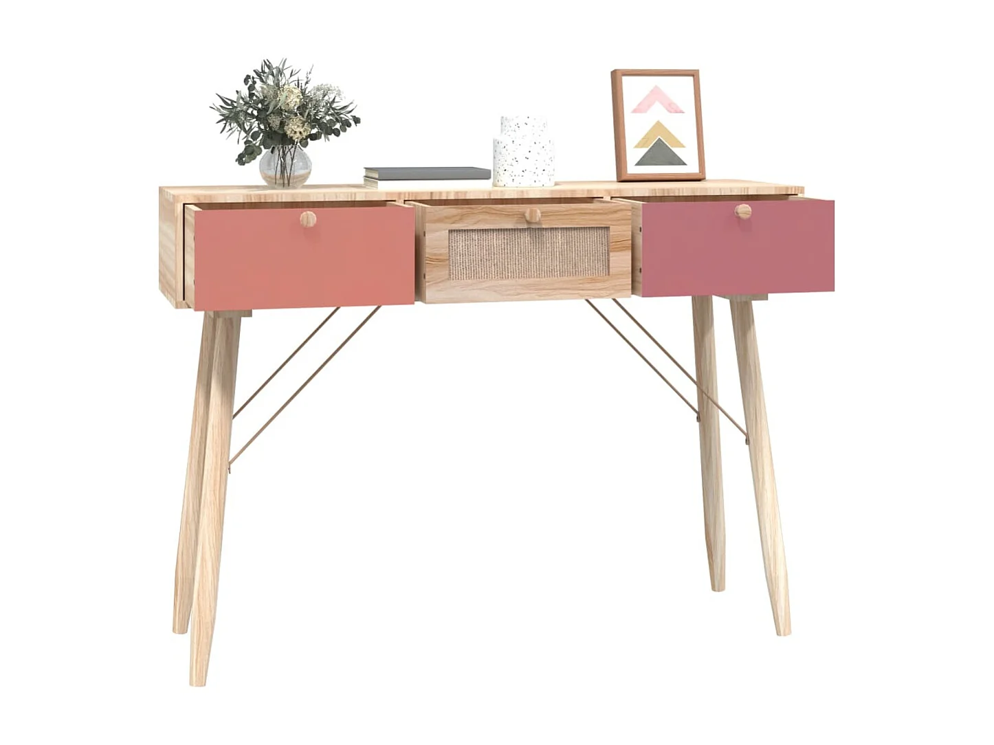 Table console avec tiroirs 105x30x75 cm bois d'ingénierie