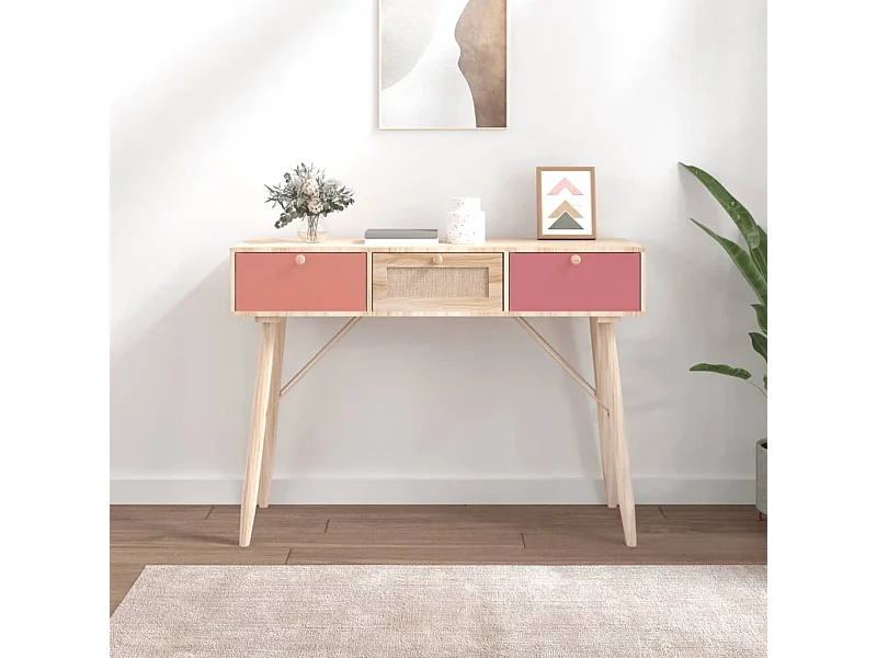 Table console avec tiroirs 105x30x75 cm bois d'ingénierie