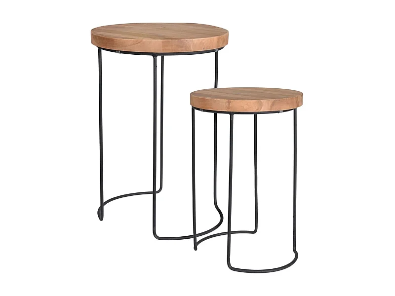 Ensemble de tables d'appoint 2 pcs Teck