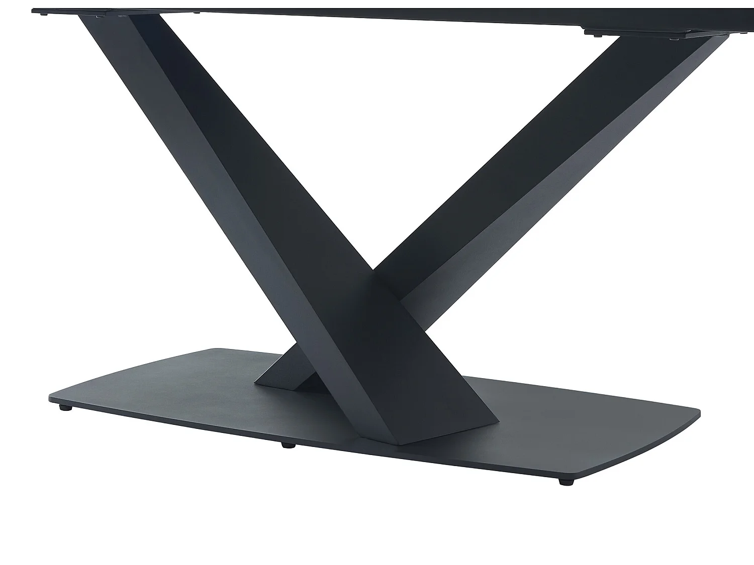 Stół do jadalni 6-10-osobowy rozkładany ze szkła hartowanego, ceramiki i metalu - Efekt czarnego marmuru - MALATA marki Pascal MORABITO