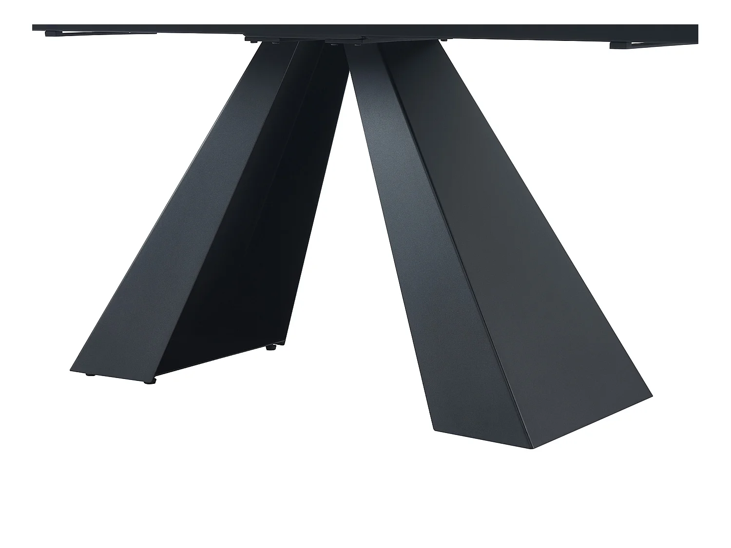 Mesa extensible de comedor para de 6 a 10 comensales en vidrio templado, cerámica y metal - Efecto mármol negro - LOZIPA de Pascal MORABITO