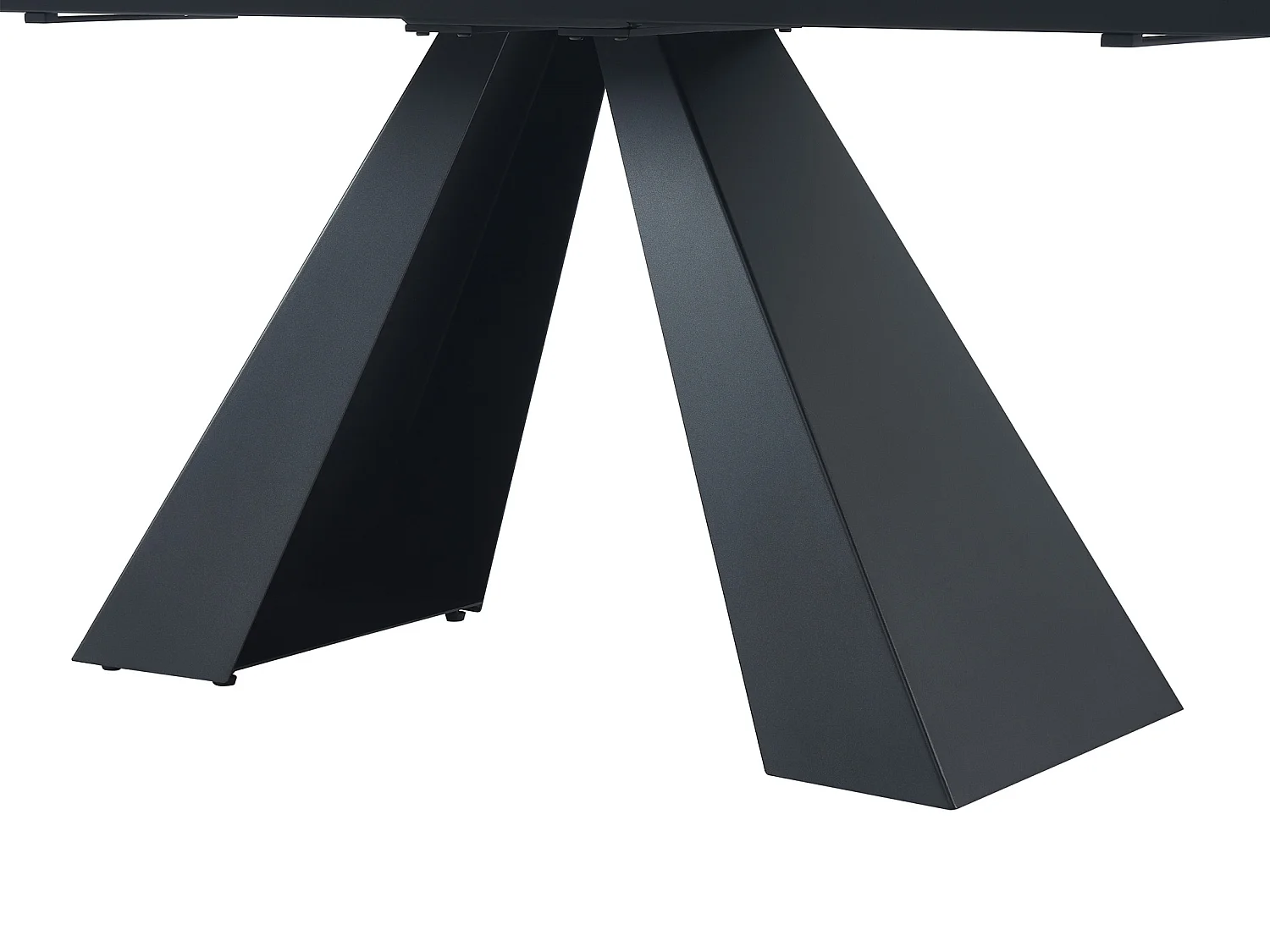 Verlengbare eettafel 6 tot 10 plaatsen van gehard glas, keramiek en metaal - Zwart marmereffect - LOZIPA van Pascal MORABITO