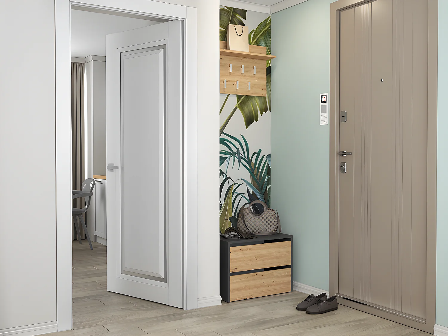 MONZ - Meuble à chaussures modulable - Dimensions 60x36x44 cm - 2 portes rabattables