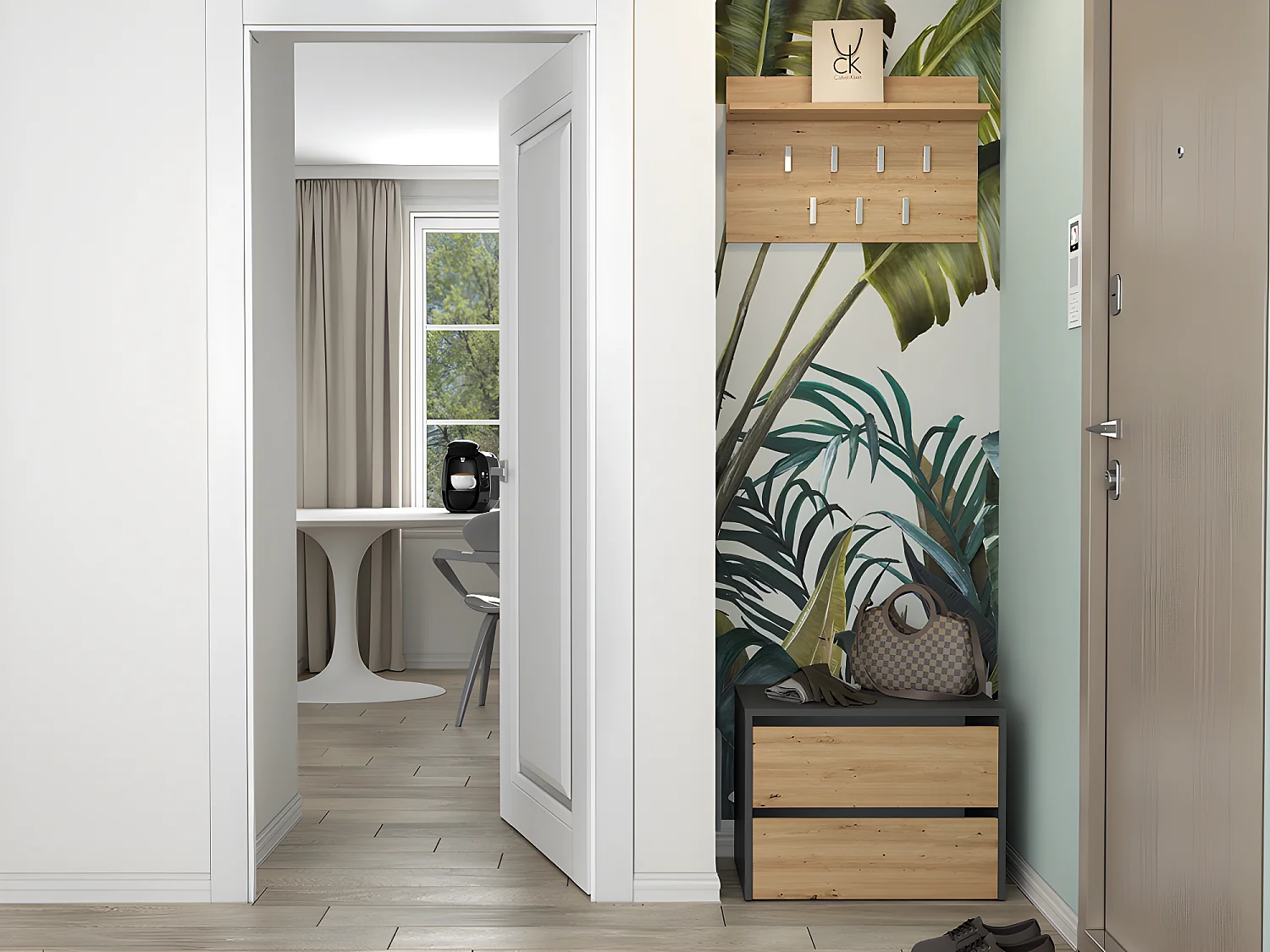 MONZ - Meuble à chaussures modulable - Dimensions 60x36x44 cm - 2 portes rabattables