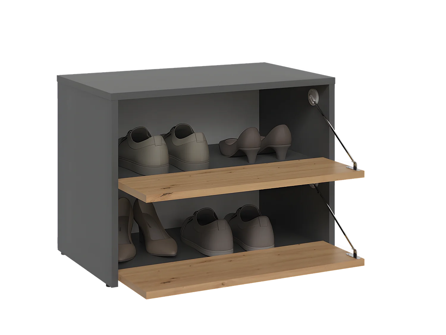 MONZ - Meuble à chaussures modulable - Dimensions 60x36x44 cm - 2 portes rabattables