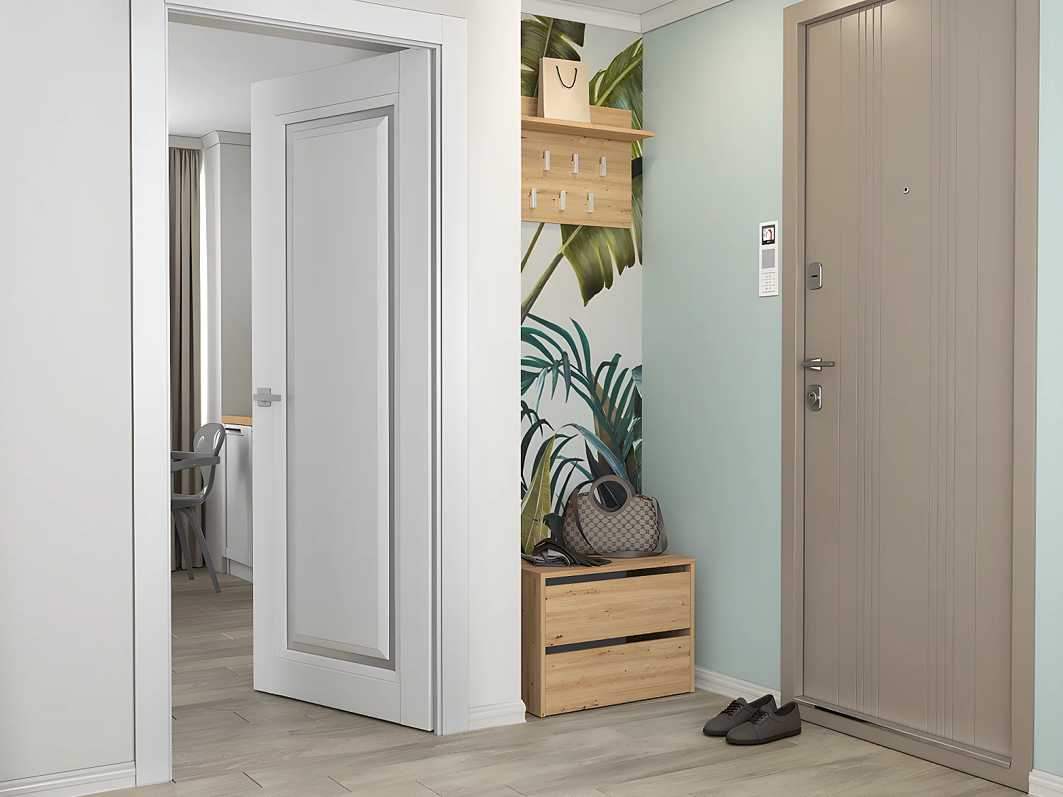 CDF Schuhschrank Modo | Farbe: Eiche Artisan | Ideal für Vorzimmer, Flur, Büro | Schuhaufbewahrung | bequemer Sitz | Schuhregale | modern | offene Einlegenböden