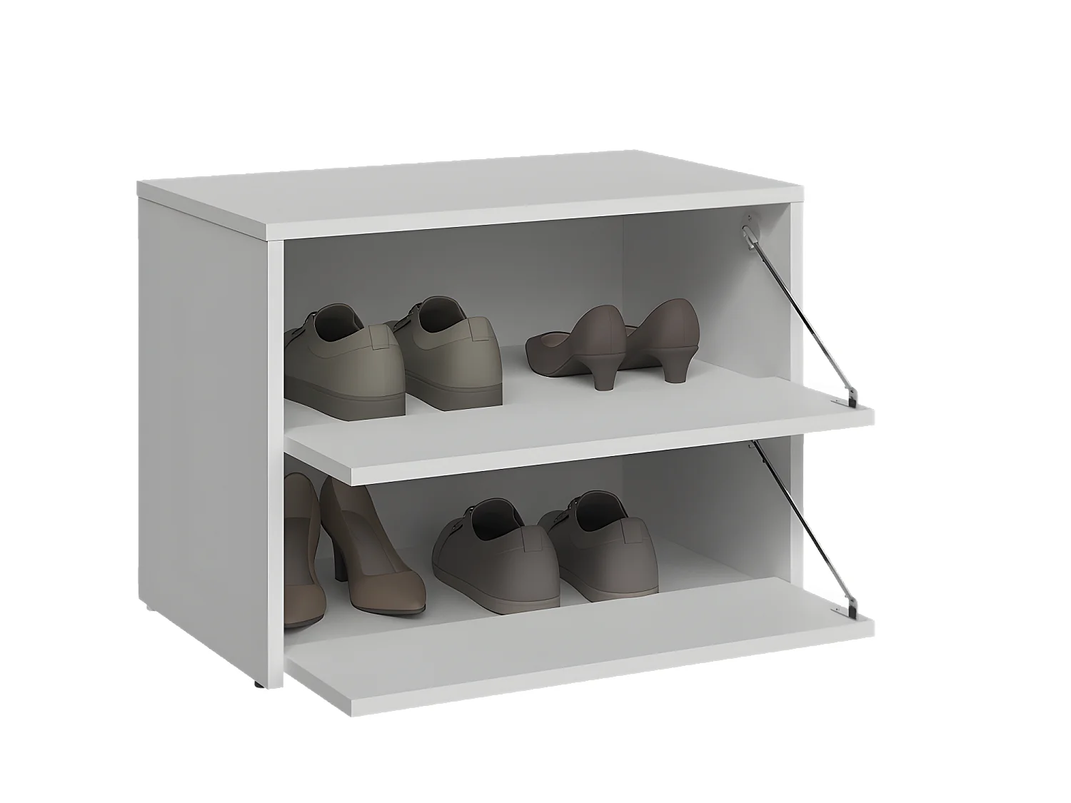 CDF Schuhschrank Modo | Farbe: Weiß | Ideal für Vorzimmer, Flur, Büro | Schuhaufbewahrung | bequemer Sitz | Schuhregale | modern | offene Einlegenböden