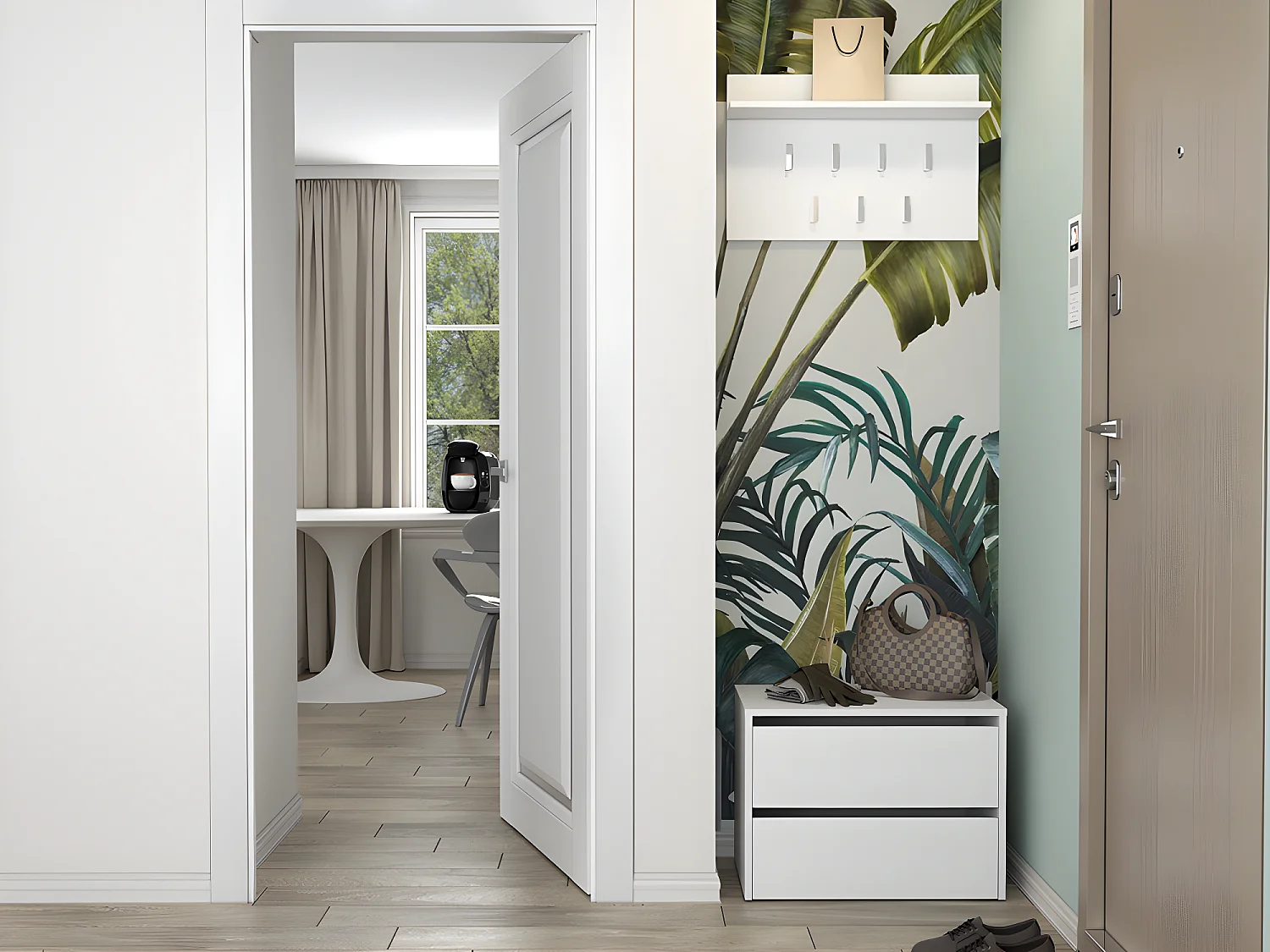 CDF Schuhschrank Modo | Farbe: Weiß | Ideal für Vorzimmer, Flur, Büro | Schuhaufbewahrung | bequemer Sitz | Schuhregale | modern | offene Einlegenböden