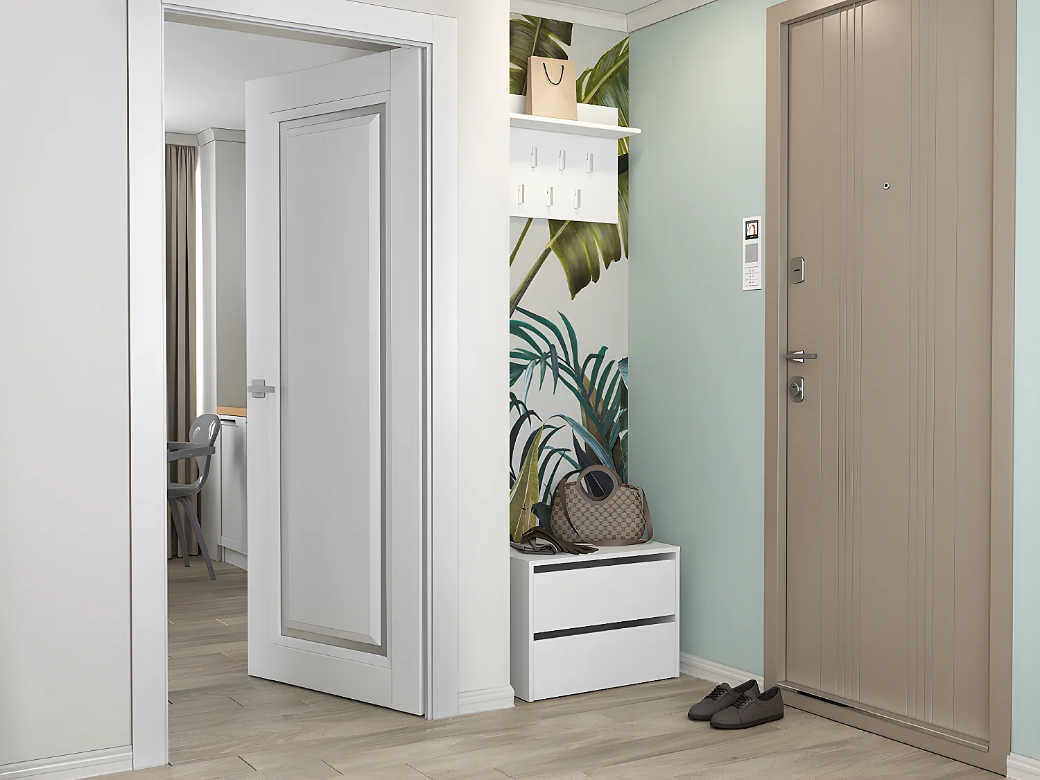 CDF Schuhschrank Modo | Farbe: Weiß | Ideal für Vorzimmer, Flur, Büro | Schuhaufbewahrung | bequemer Sitz | Schuhregale | modern | offene Einlegenböden