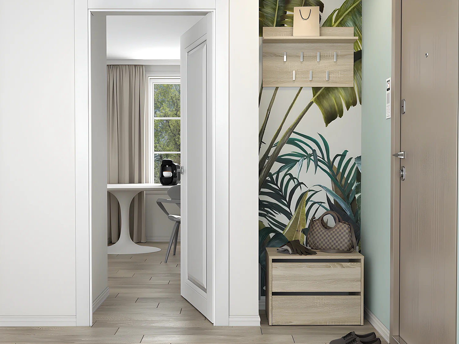 CDF Schuhschrank Modo | Farbe: Eiche Sonoma | Ideal für Vorzimmer, Flur, Büro | Schuhaufbewahrung | bequemer Sitz | Schuhregale | modern | offene Einlegenböden