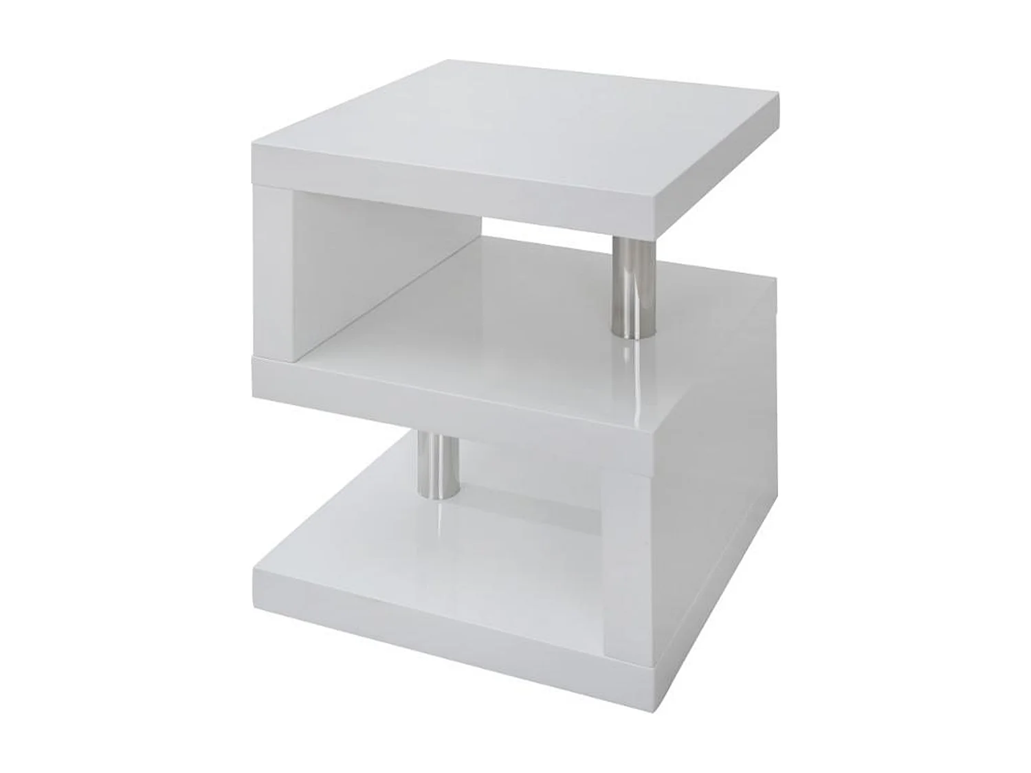 Table d'appoint LYLIA II - MDF laqué blanc - Avec LEDs - Blanc