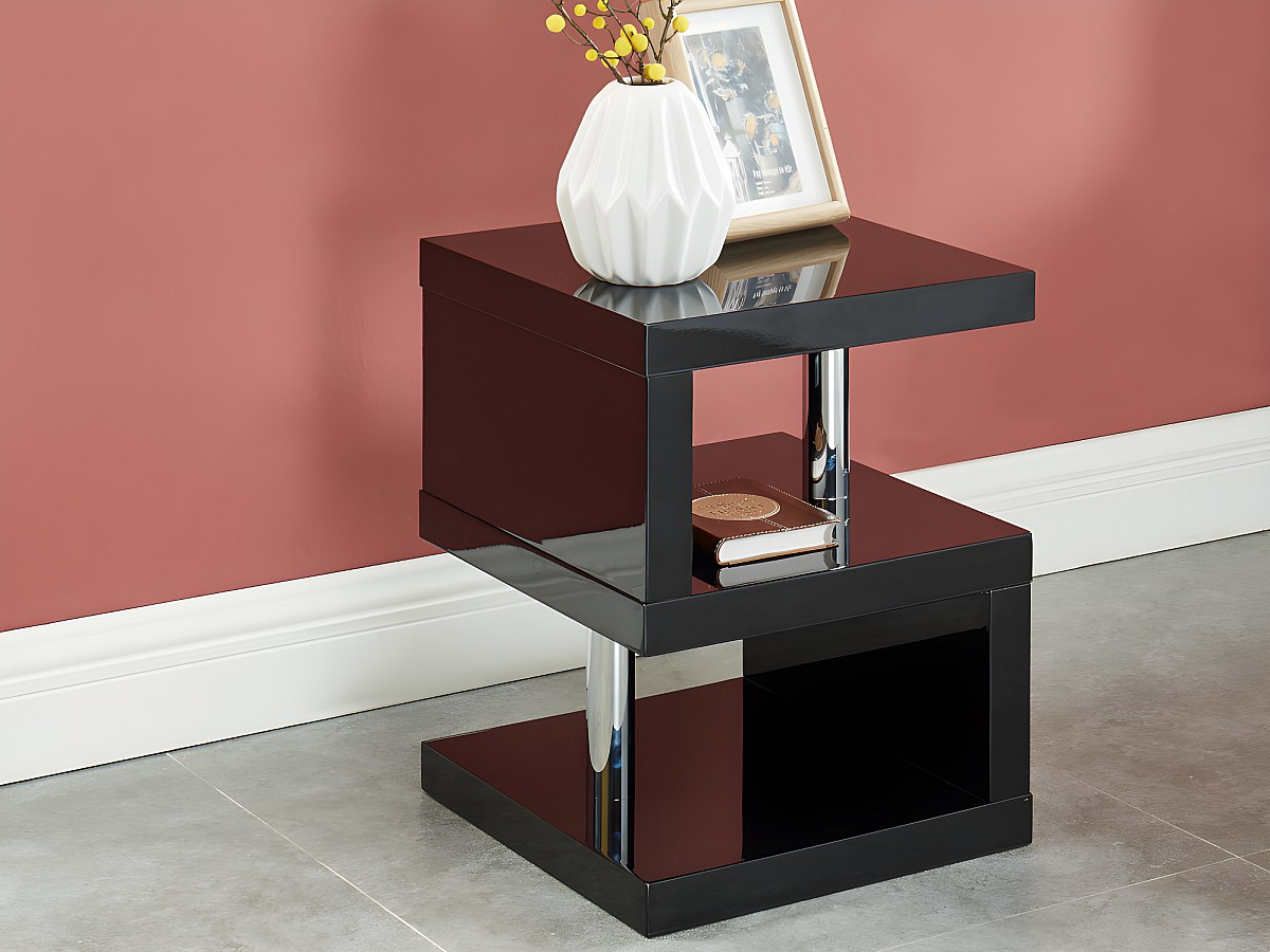 Nachttisch mit LED-Beleuchtung LYLIA II - Schwarz jetzt günstig und