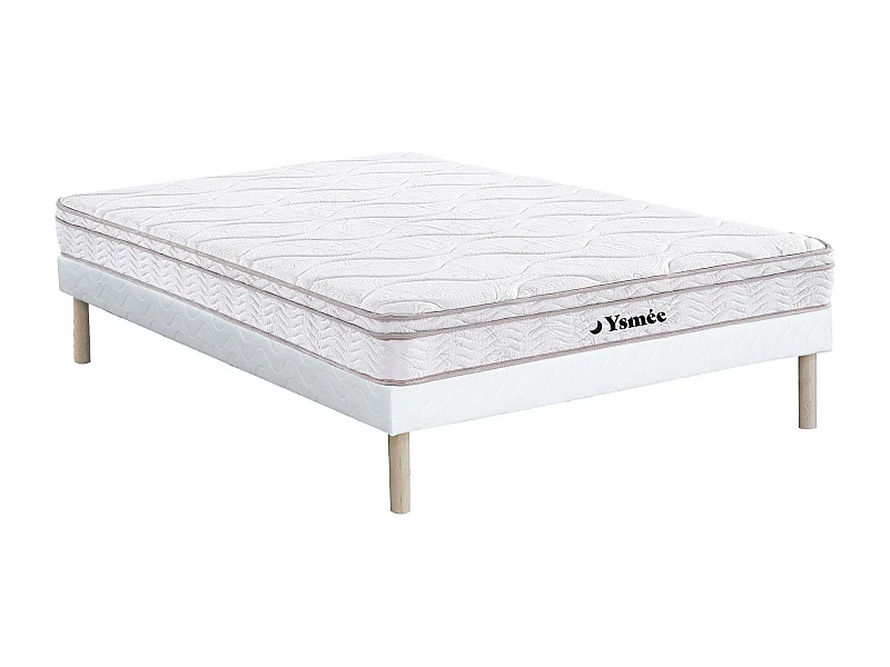 Conjunto somier + colchón de muelles con 3 zonas de apoyo WOLKENTANZ de YSMÉE- 140x190 cm