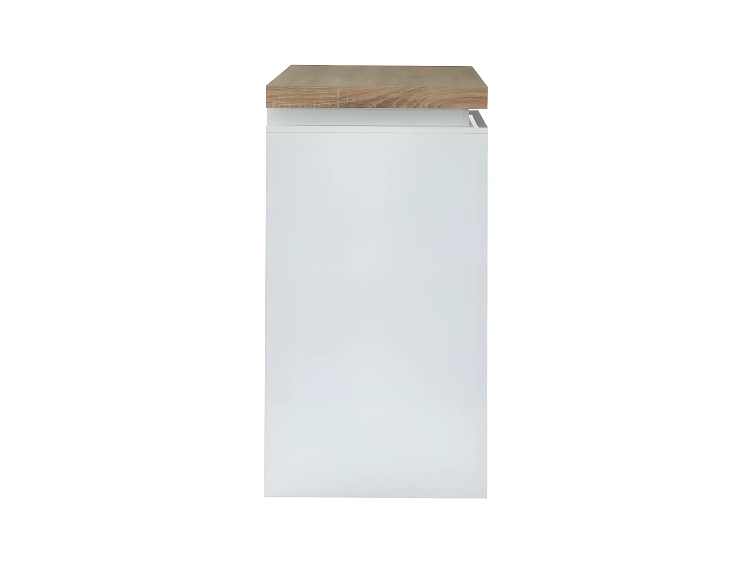 Meuble de bar HALO II - MDF laqué blanc - LEDs - Blanc et Chêne