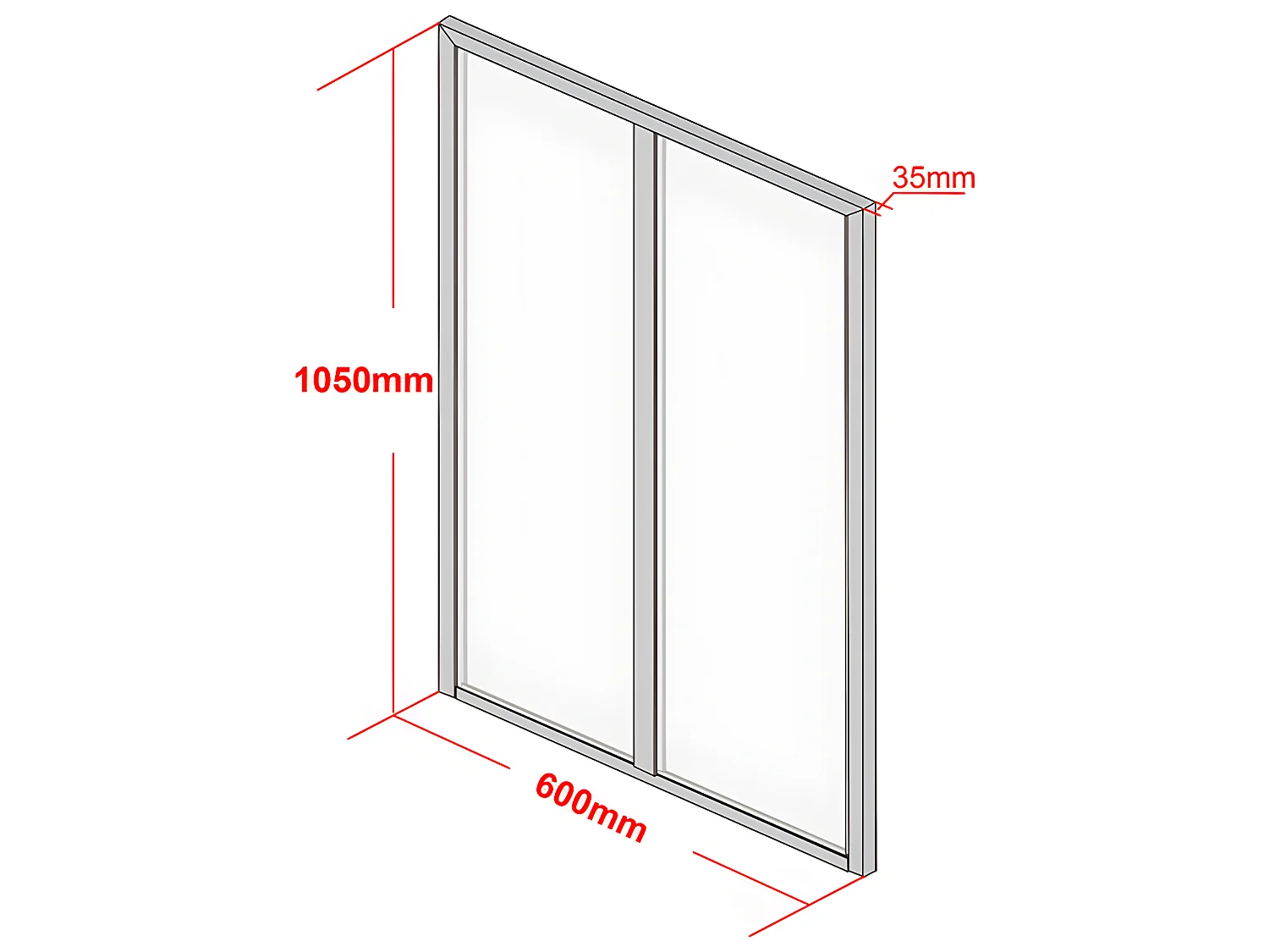 Atelier-Glaswand - 60 x 105 cm - thermolackiertes Aluminium - Weiß - BAYVIEW