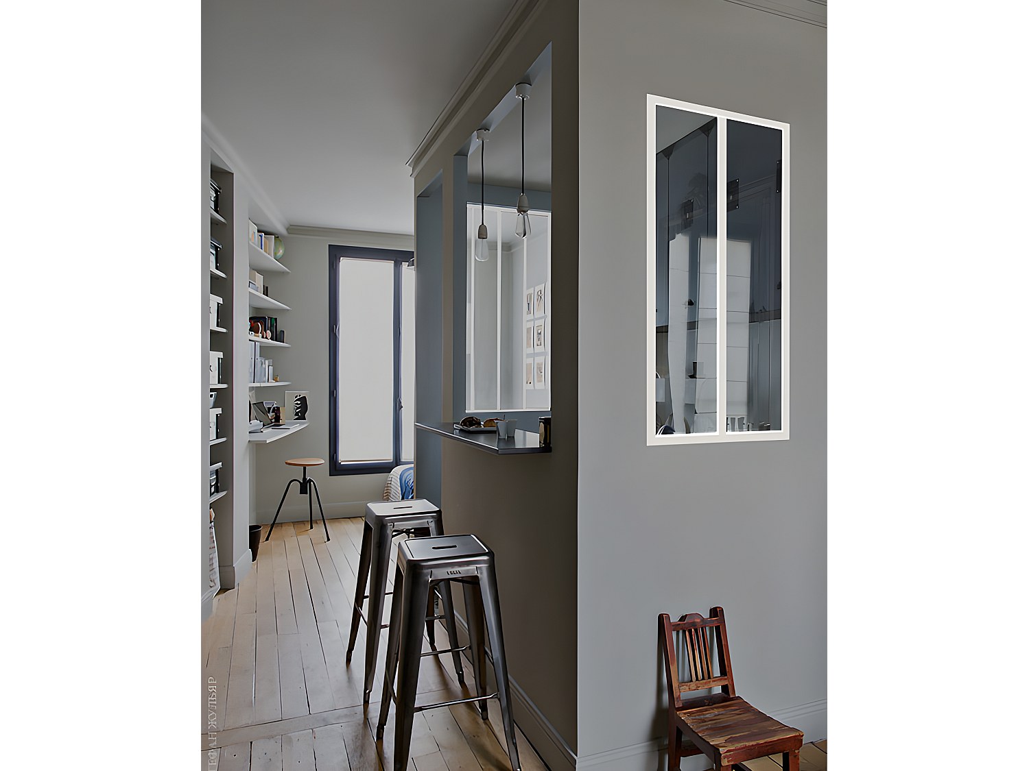 Vente-unique Atelier-Glaswand - 60 X 105 Cm - Thermolackiertes Aluminium - Weiß - Bayview