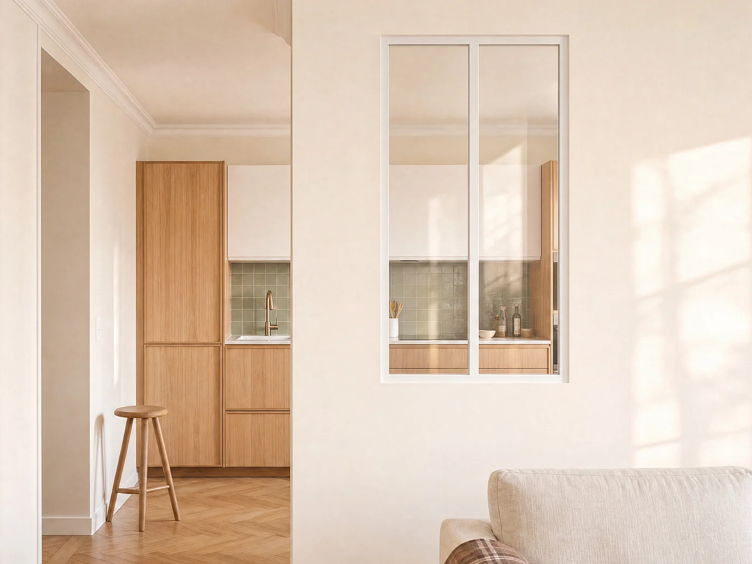 Verrière atelier en aluminium thermolaqué blanc 60 x 105 cm (L x H) – BAYVIEW