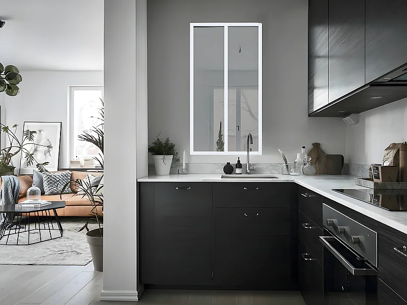 Atelier-Glaswand - 60 x 105 cm - thermolackiertes Aluminium - Weiß - BAYVIEW