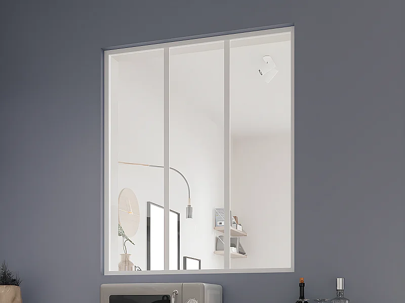 Verrière atelier en aluminium thermolaqué - 90x105 cm - Blanc - BAYVIEW