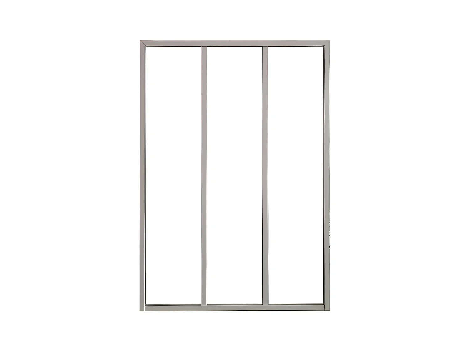 Værkstedsglassvæg i termolakeret aluminium - 90x105 cm - Hvid - BAYVIEW