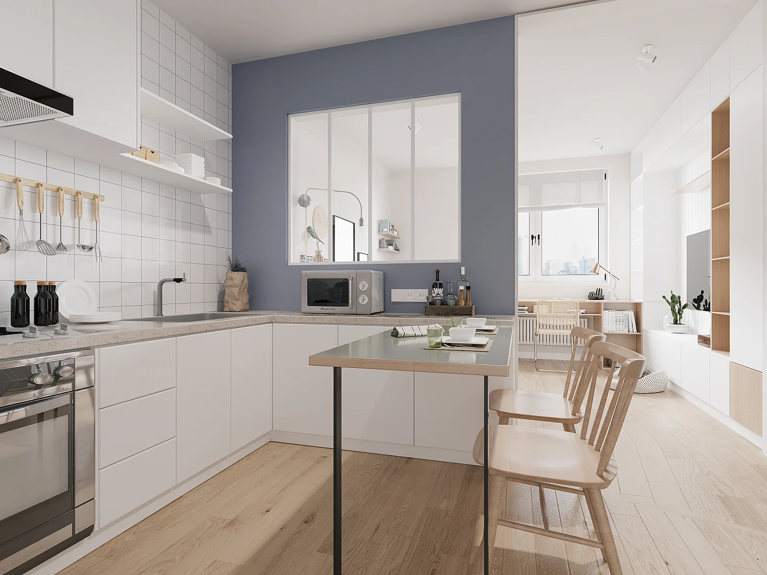 Atelier-Glaswand - 120 x 105 cm - thermolackiertes Aluminium - Weiß - BAYVIEW