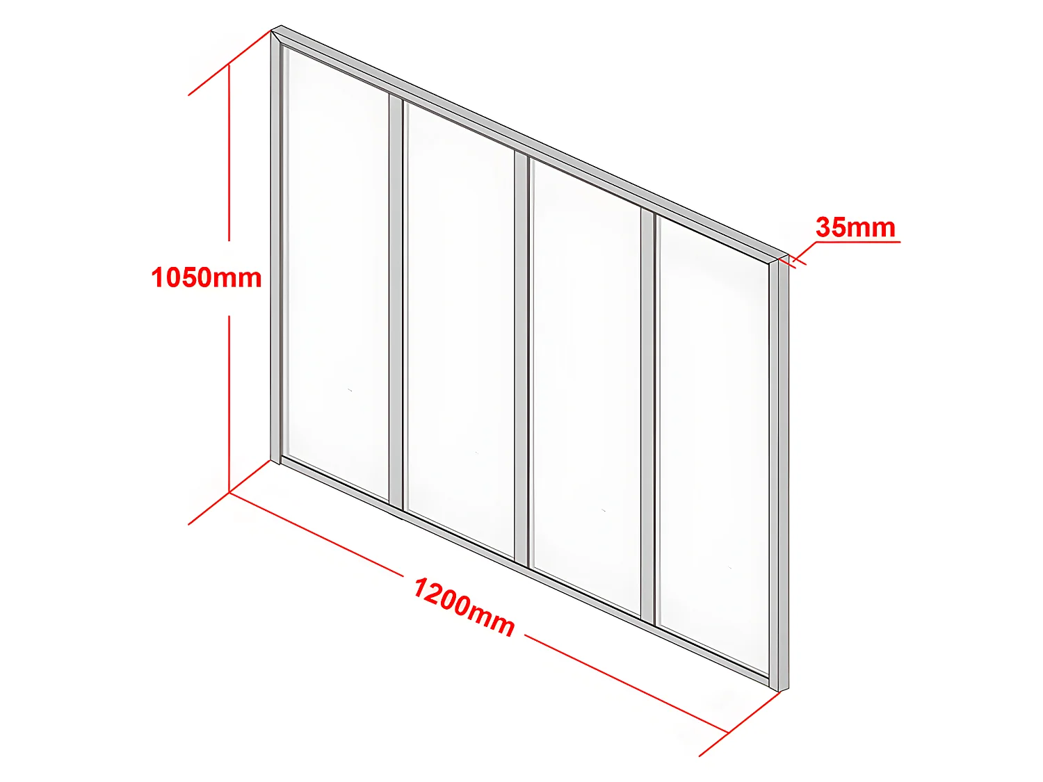 Atelier-Glaswand - 120 x 105 cm - thermolackiertes Aluminium - Weiß - BAYVIEW