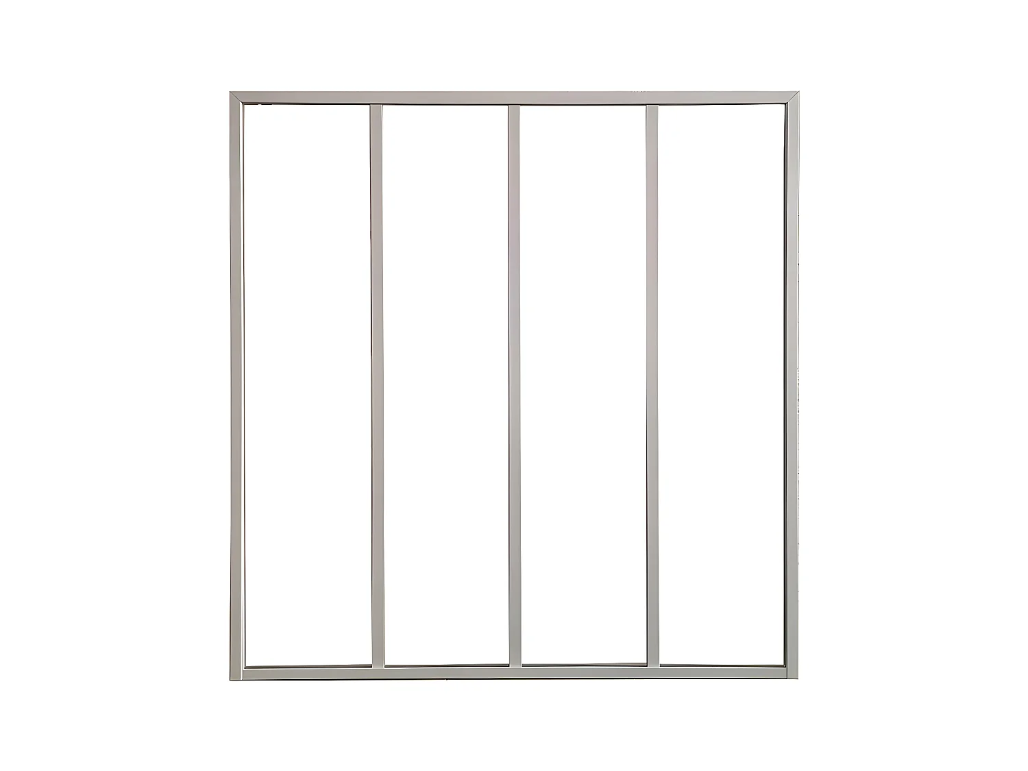 Termobelagt aluminium værkstedsglasparti - 120x105 cm - Hvid - BAYVIEW