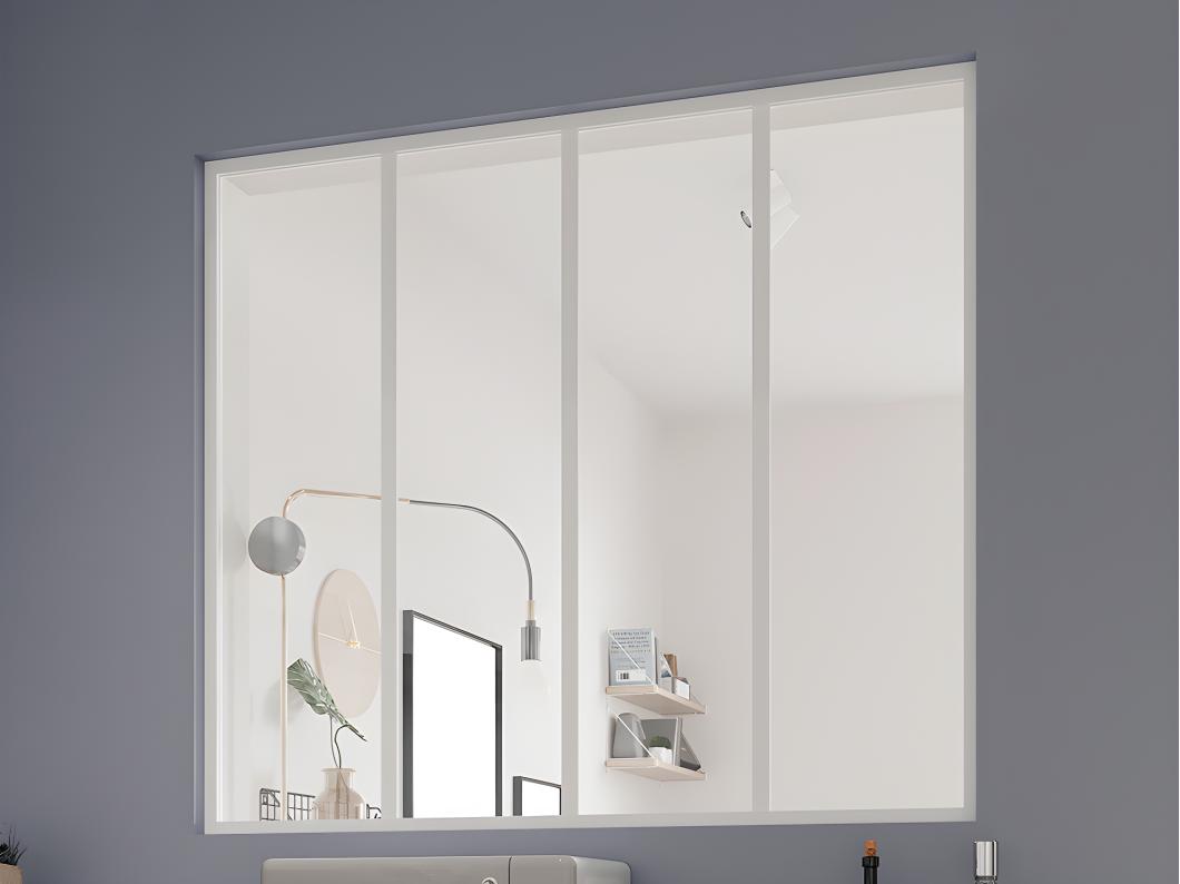 Cristalera atelier BAYVIEW de aluminio termolacado blanco - 120x105 cm
