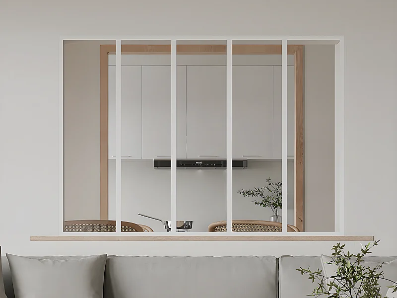 Cristalera atelier BAYVIEW de aluminio termolacado blanco - 150x105 cm