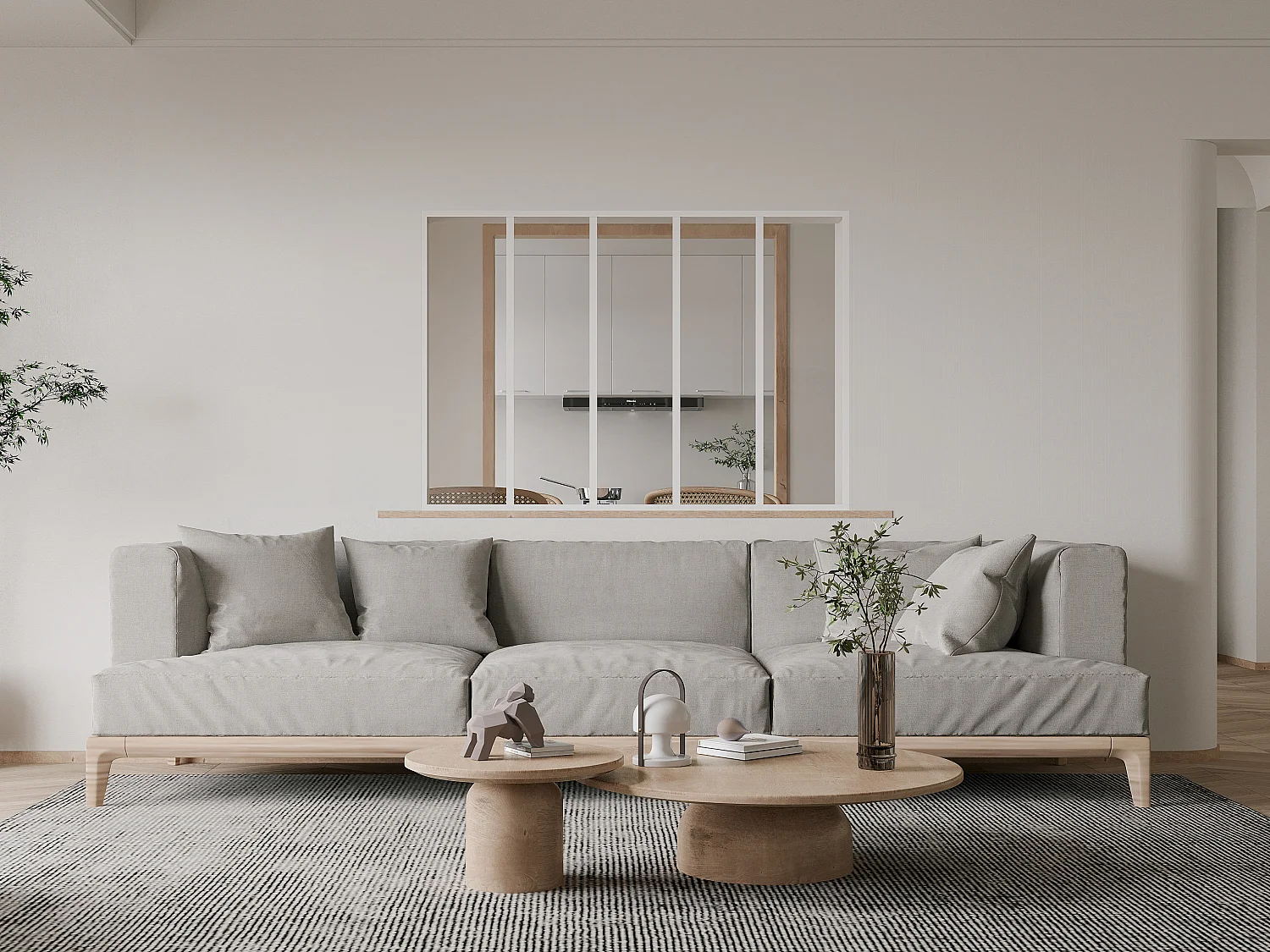 Divisória de atelier em alumínio termolacado branco de 150x105 cm - BAYVIEW