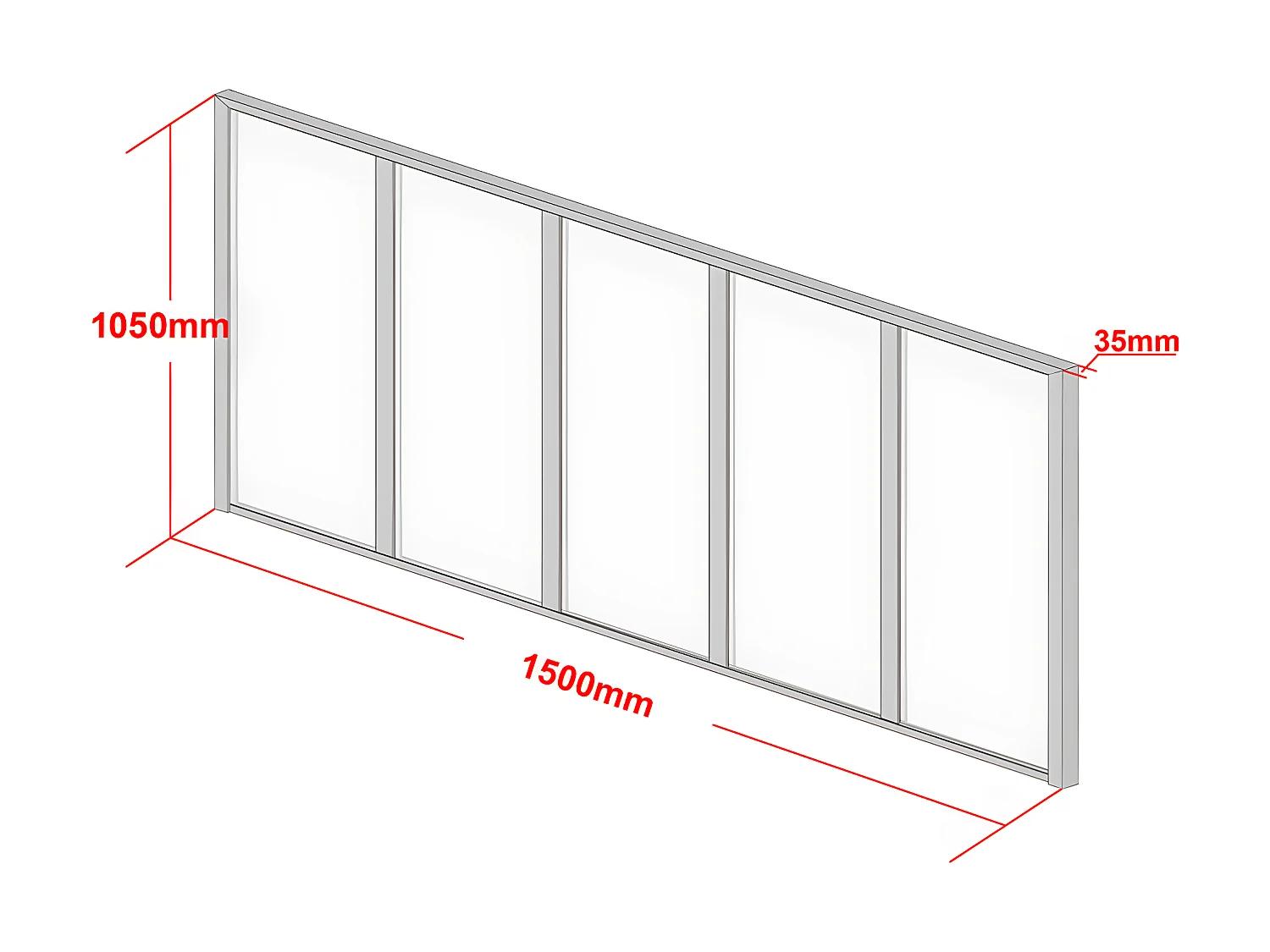 Pulværelse værkstedsatelier i termolakeret aluminium - 150x105 cm - Hvid - BAYVIEW