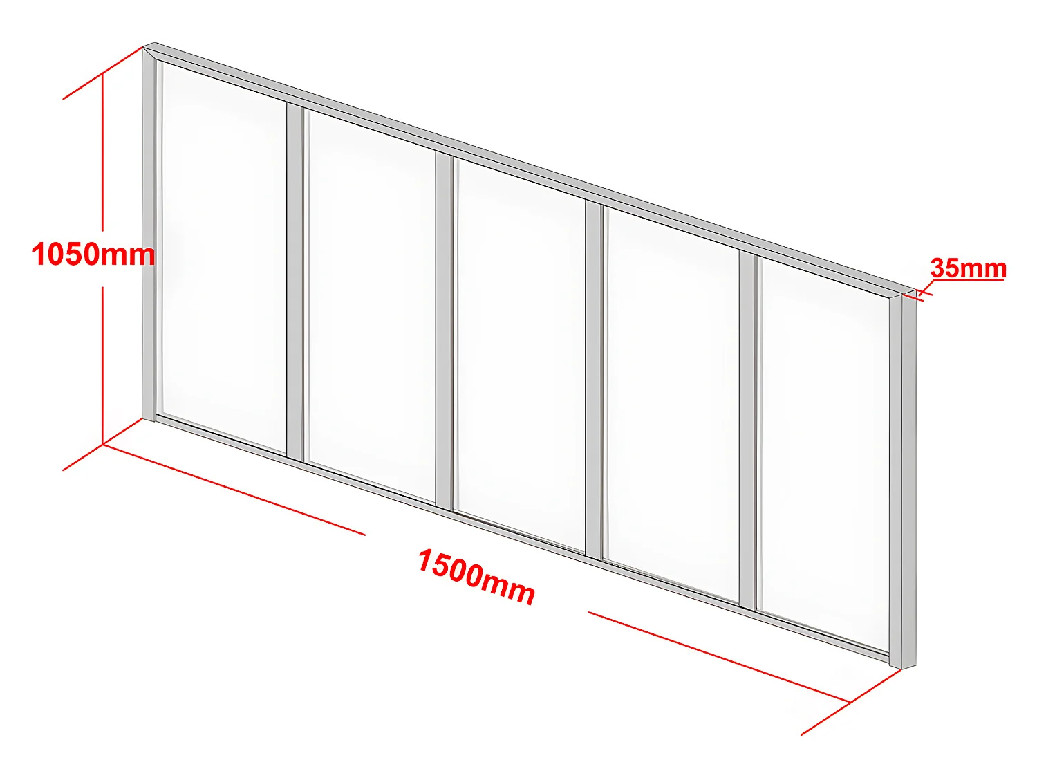 Verrière atelier en aluminium thermolaqué - 150x105 cm - Blanc - BAYVIEW