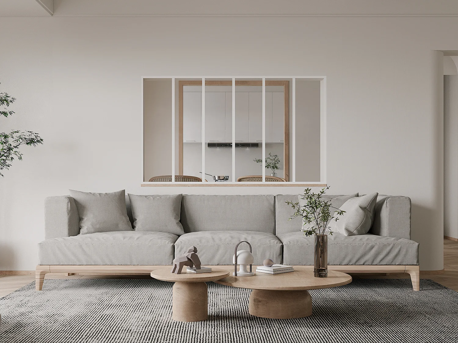 Vetrata stile industriale 180 x 105 cm in Alluminio termolaccato Bianco - BAYVIEW