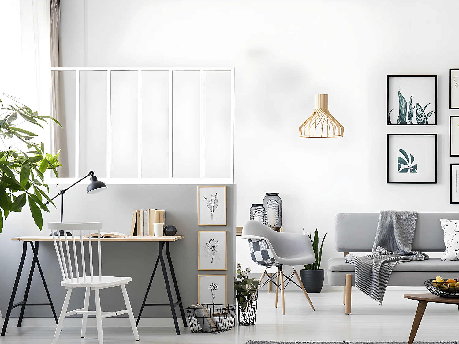 Vetrata stile industriale 180 x 105 cm in Alluminio termolaccato Bianco - BAYVIEW