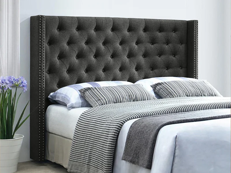 Cabecero capitoné - 190 cm - Tela - Gris - MASSIMO