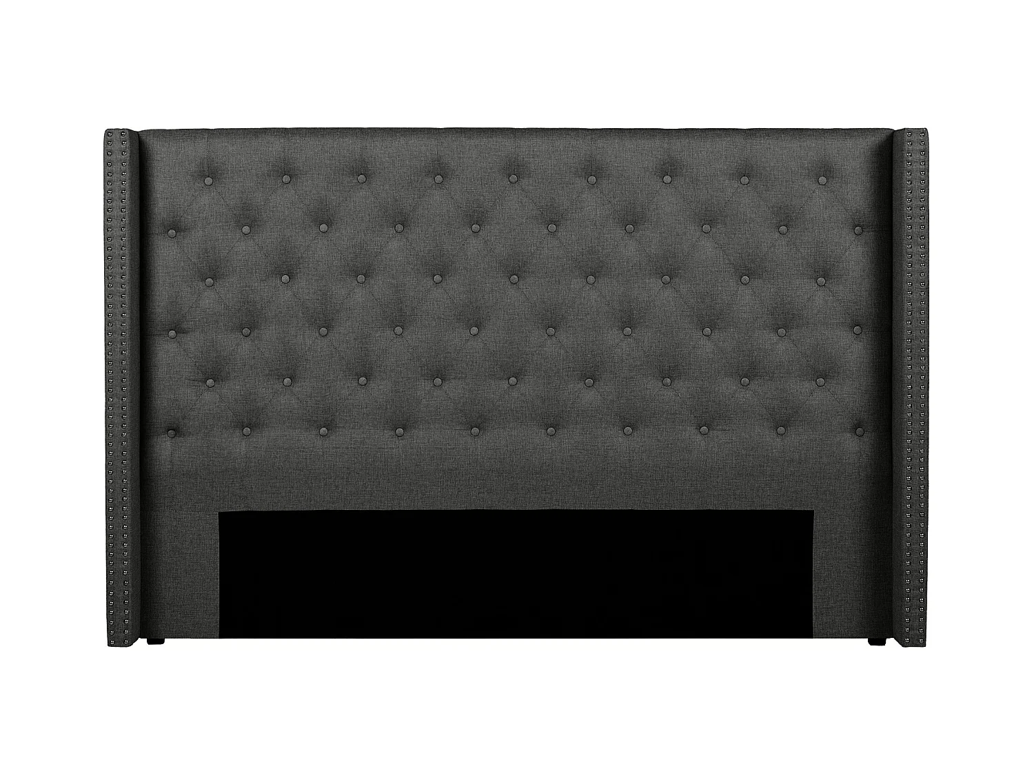 Polstret sengegærde - 190 cm - Stof - Grå - MASSIMO