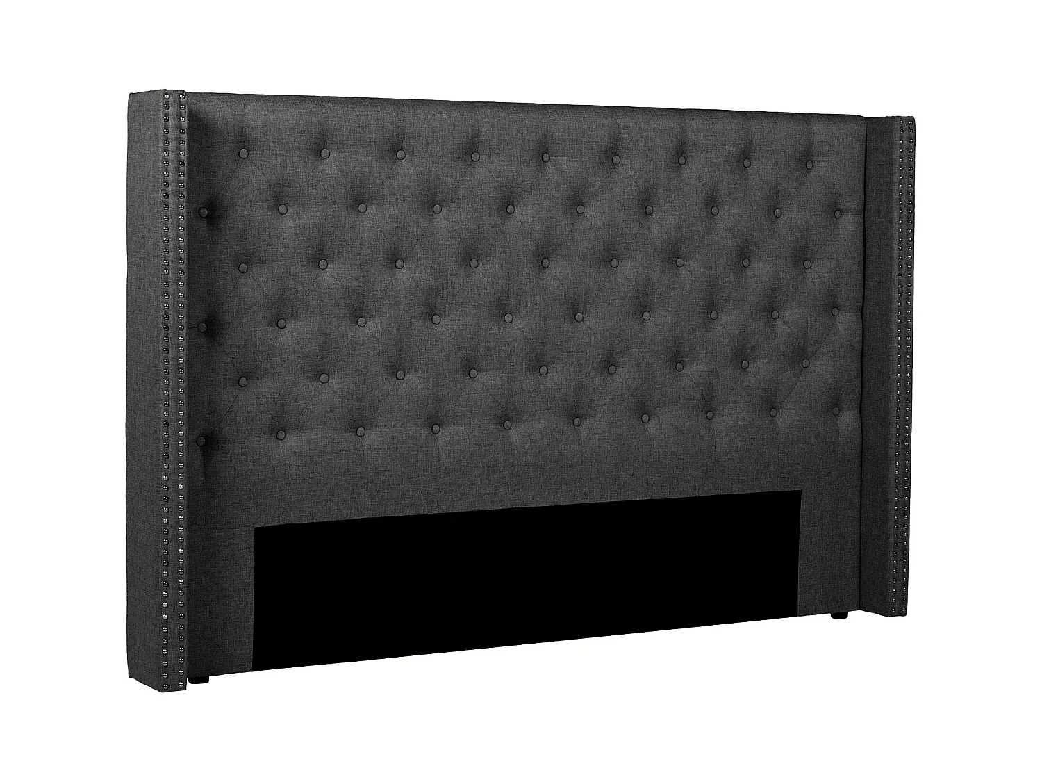 Polstret sengegærde - 190 cm - Stof - Grå - MASSIMO