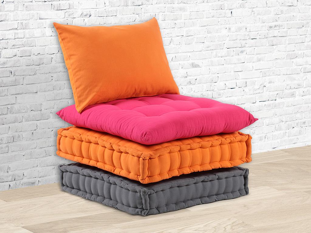 Sessel CHASE - Stoff - Fuchsia, Orange & Taupe