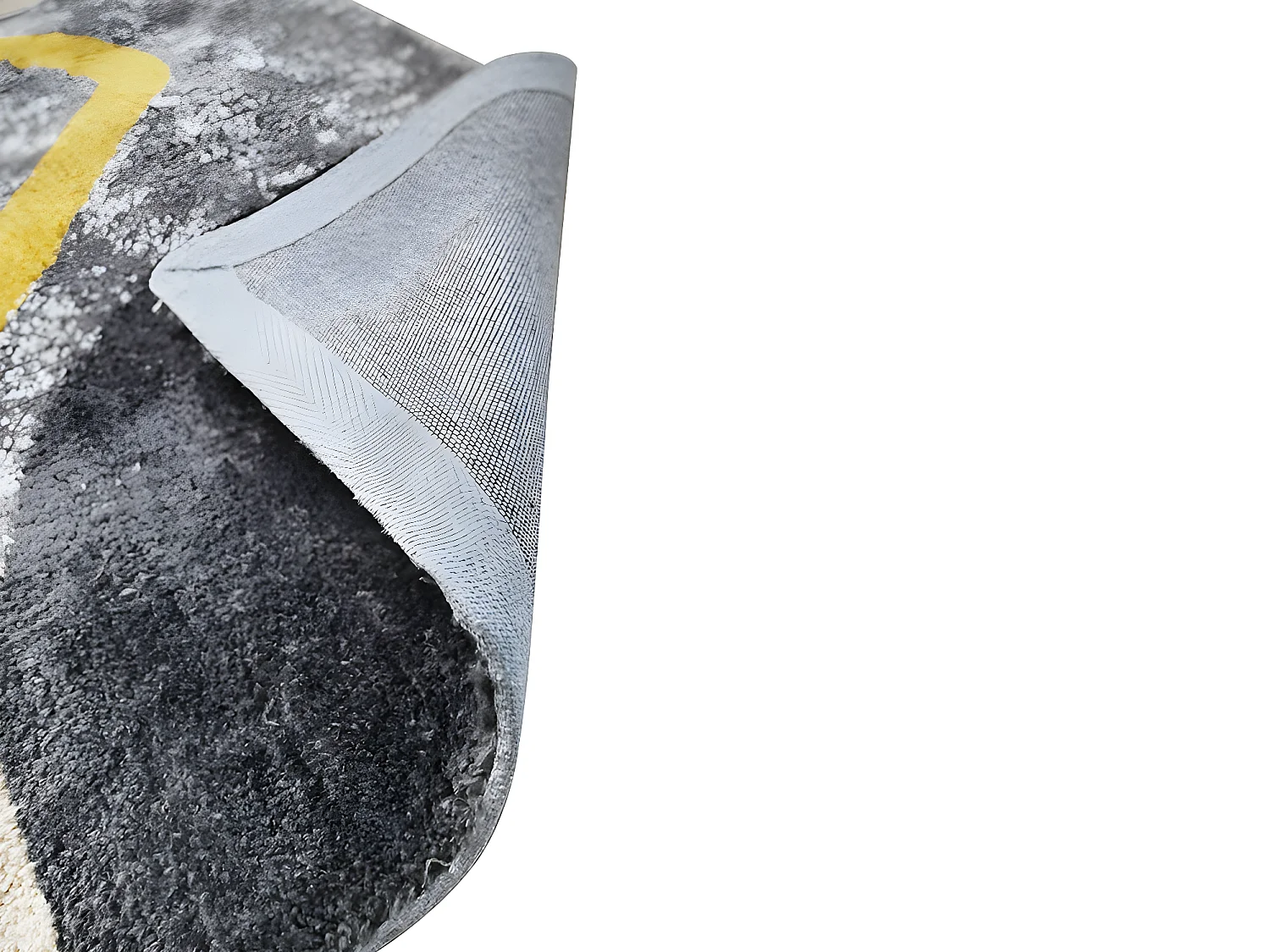 Tapis style contemporain - 160 x 230 cm - Gris, noir et doré - PICADILLY