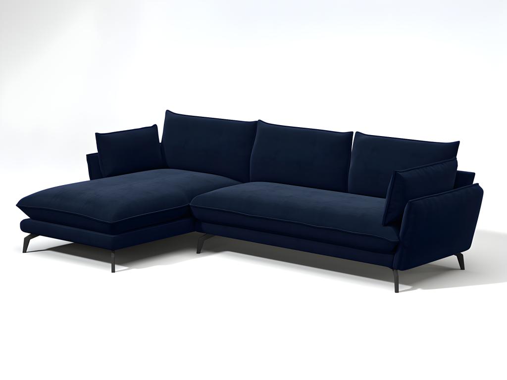 Ecksofa MEROPE - Samt - Blau - Ecke links