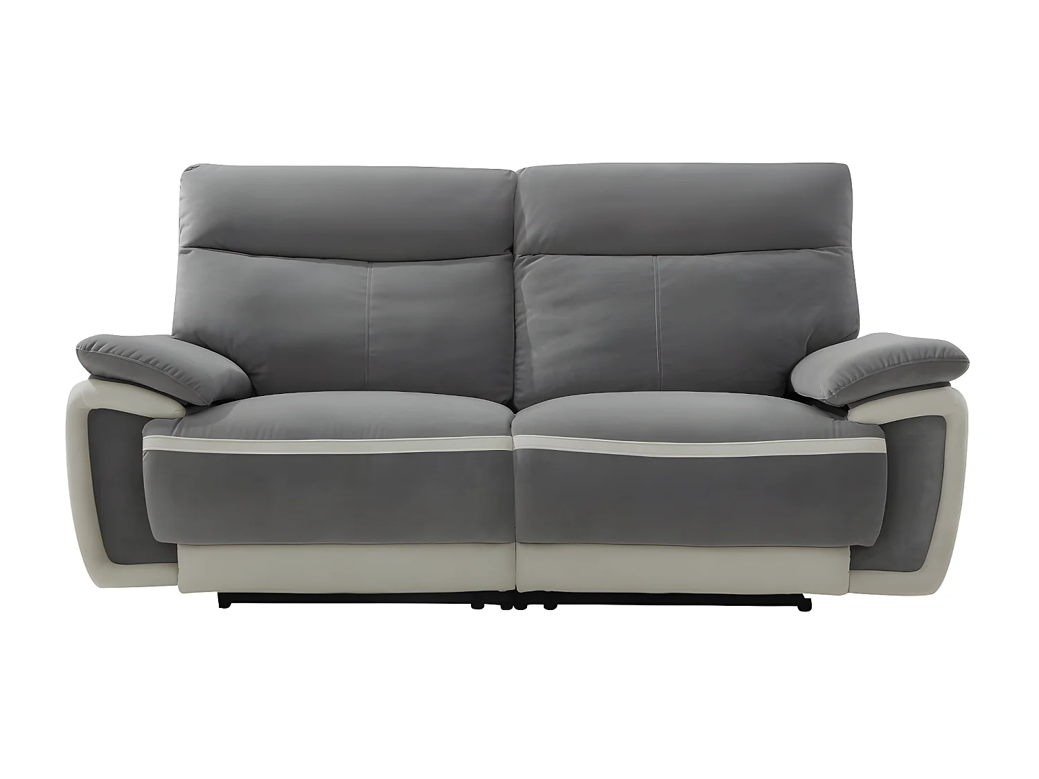 Relaxsofa elektrisch 3-Sitzer METTI - Samt - Grau