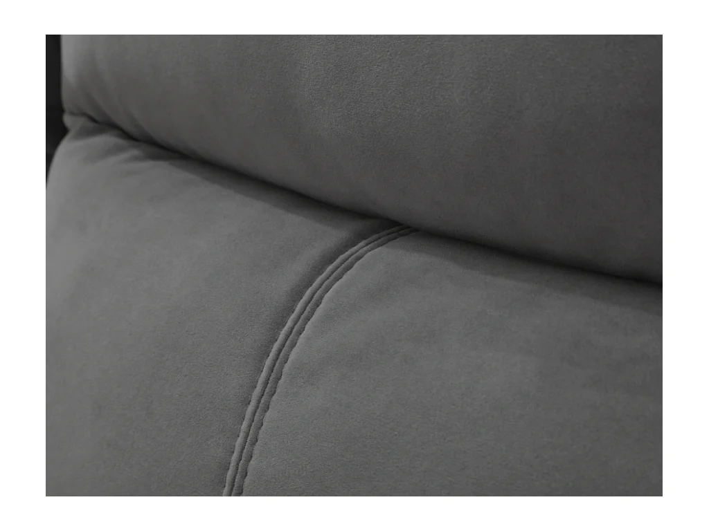 Relaxsofa elektrisch 3-Sitzer METTI - Samt - Grau