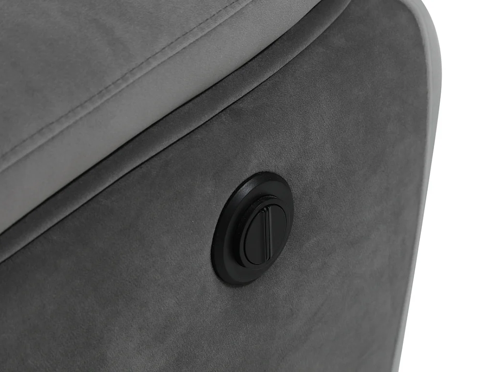 Relaxsofa elektrisch 3-Sitzer METTI - Samt - Grau