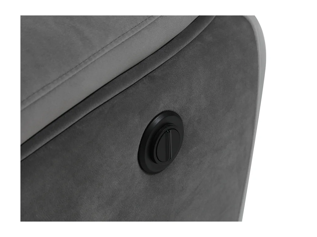 Relaxsofa elektrisch 3-Sitzer METTI - Samt - Grau