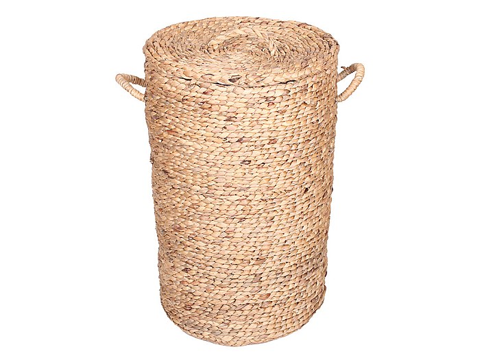 Cesta de jacinto de agua con tapa POLLY - D. 40 x Alt. 65 cm - natural