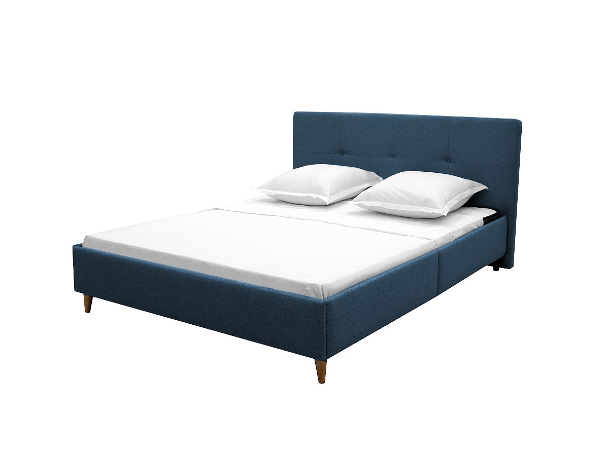 Polsterbett LUCAS - 160 x 200 cm - Stoff - Blau jetzt günstig und