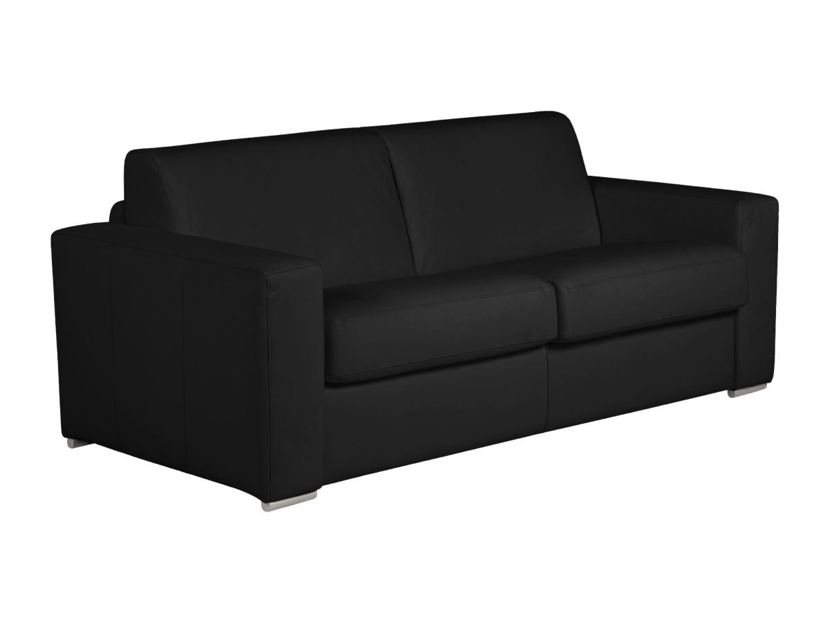 Schlafsofa mit Matratze 3-Sitzer - 100% Büffelleder - Matratze 13 cm - Schw günstig online kaufen