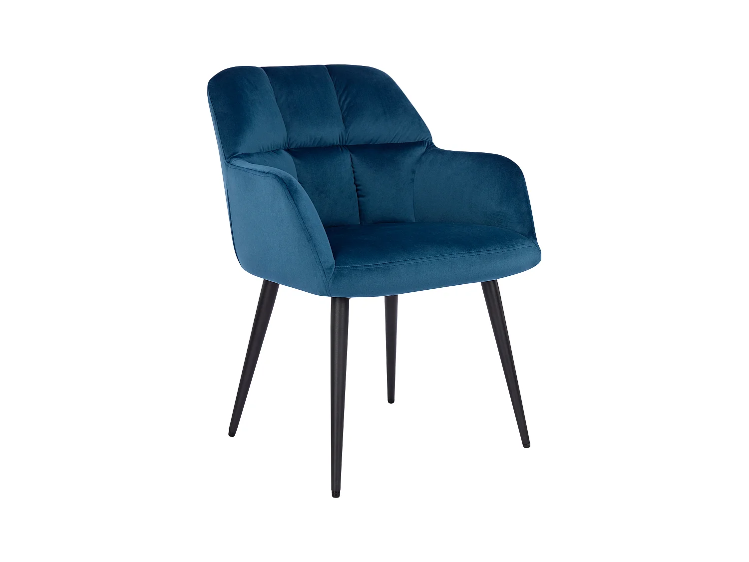 Set van 6 stoelen PEGA - Met armleuningen - Velours en metaal - Grijs